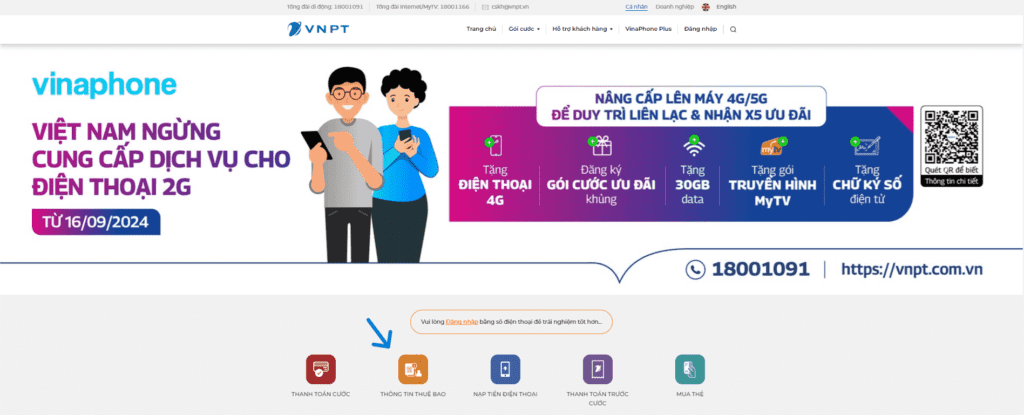 Đăng ký qua website VNPT